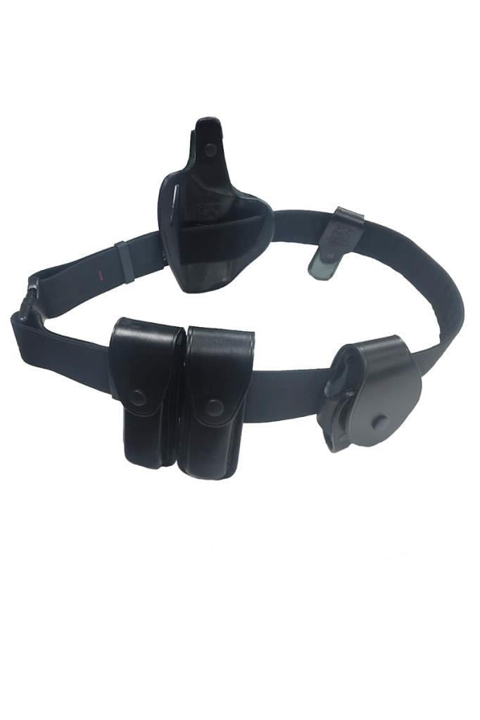 Deri Güvenlik seti - Kemerli Tabanca Kılıfı - Siyah