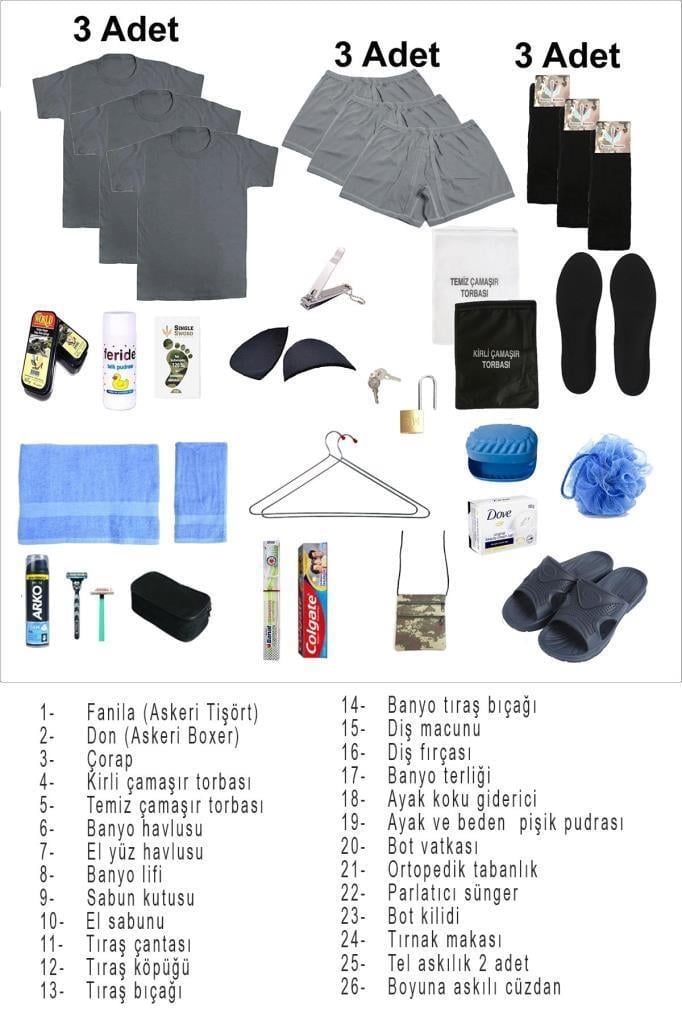 Single Sword 27 Parça Temel Acemi Bedelli Havacı Asker Seti 3 Lü