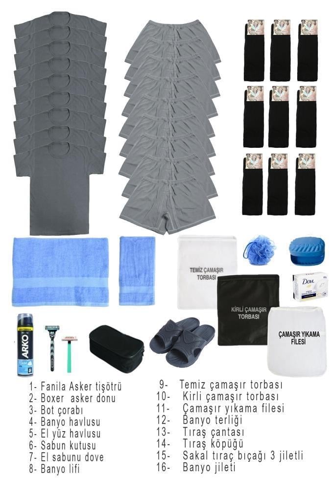 Single Sword 40 Parça Ekonomik Temel Acemi Bedelli Havacı Asker Seti 9 Lu