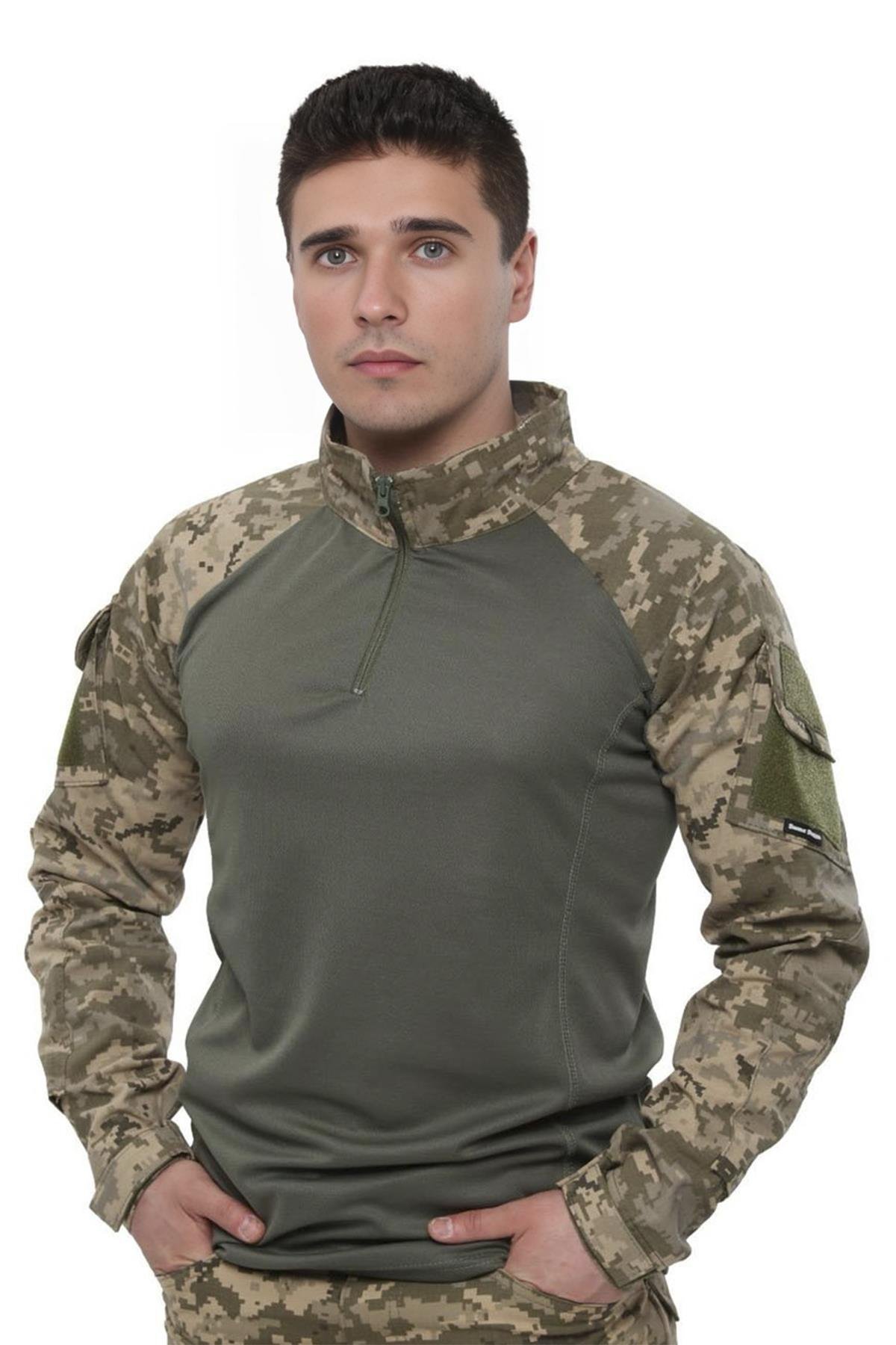 Single Sword Dirsek Detaylı Polo Yaka Kadın&Erkek Combat T-shirt