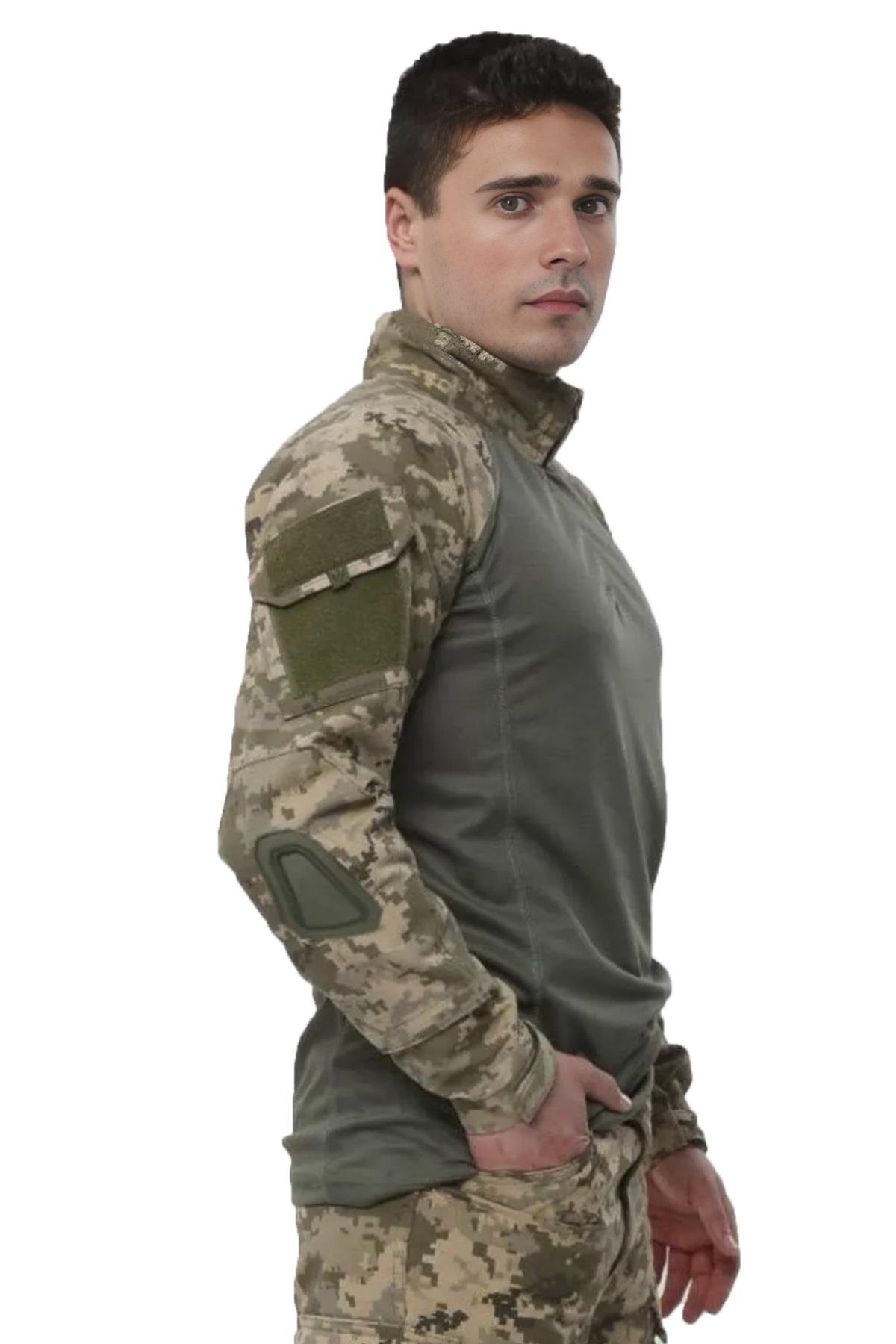 Single Sword Dirsek Detaylı Polo Yaka Kadın&Erkek Combat T-shirt
