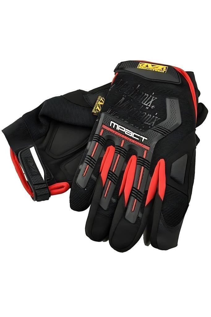 Single Sword Mechanix Tam Parmak Taktik Eldiven, Darbe Emici İş Eldiveni, Dokunmatik Özellikli Motosiklet&Spor Eldiveni, Unisex 