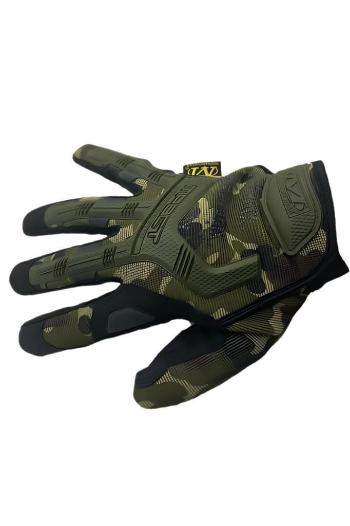 Single Sword Mechanix Tam Parmak Taktik Eldiven, Darbe Emici İş Eldiveni, Dokunmatik Özellikli Motosiklet&Spor Eldiveni, Unisex 