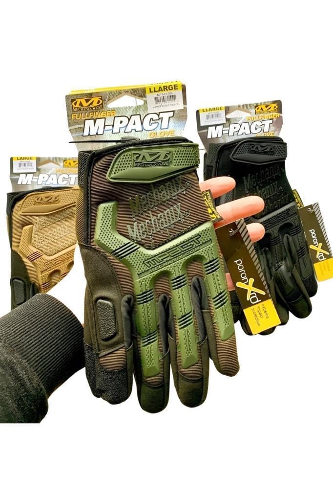 Single Sword Mechanix Tam Parmak Taktik Eldiven, Darbe Emici İş Eldiveni, Dokunmatik Özellikli Motosiklet&Spor Eldiveni, Unisex 