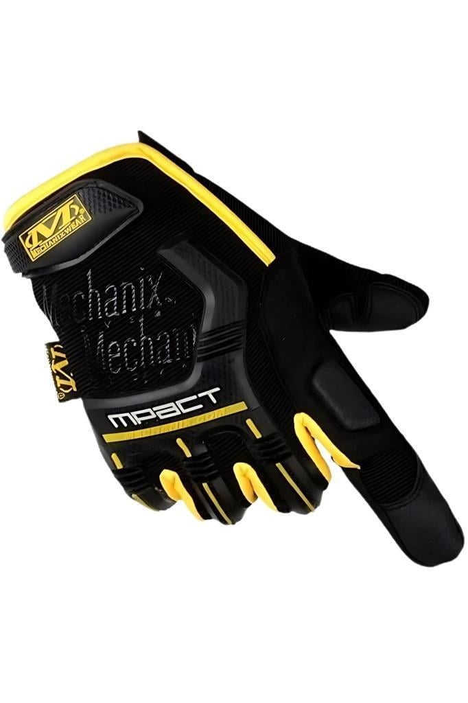 Single Sword Mechanix Tam Parmak Taktik Eldiven, Darbe Emici İş Eldiveni, Dokunmatik Özellikli Motosiklet&Spor Eldiveni, Unisex 