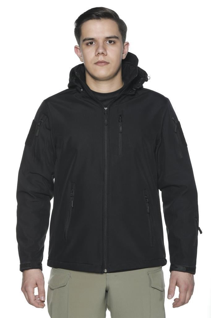 Single Sword Su&Rüzgâr Geçirmez Kapüşonlu Softshell Kışlık Erkek Mont