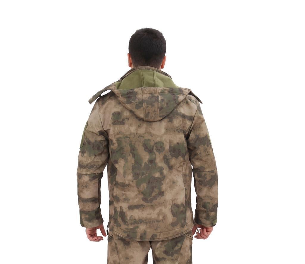 Single Sword Su&Rüzgâr Geçirmez Kapüşonlu Softshell Kışlık Erkek Mont
