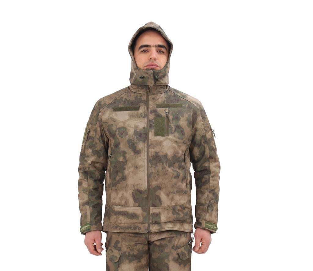 Single Sword Su&Rüzgâr Geçirmez Kapüşonlu Softshell Kışlık Erkek Mont