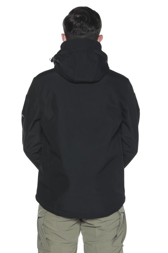 Single Sword Su&Rüzgâr Geçirmez Kapüşonlu Softshell Kışlık Erkek Mont