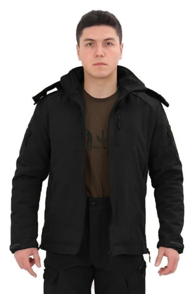 Single Sword Su&Rüzgar Geçirmez Outdoor Softshell Kışlık Erkek Mont (Kapüşonlu)
