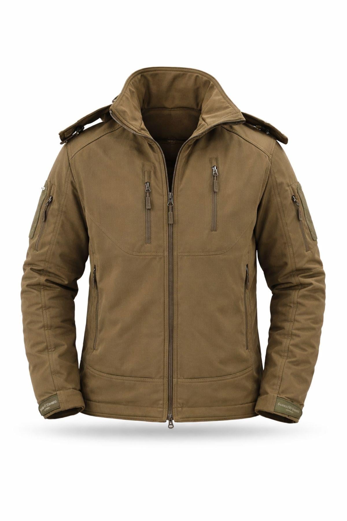 Single Sword Su&Rüzgar Geçirmez Outdoor Softshell Kışlık Erkek Mont (Kapüşonlu)
