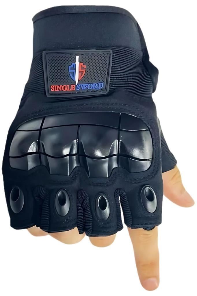 Single Sword Yarım Parmak Destekli Motorcu&Bisiklet Eldiveni