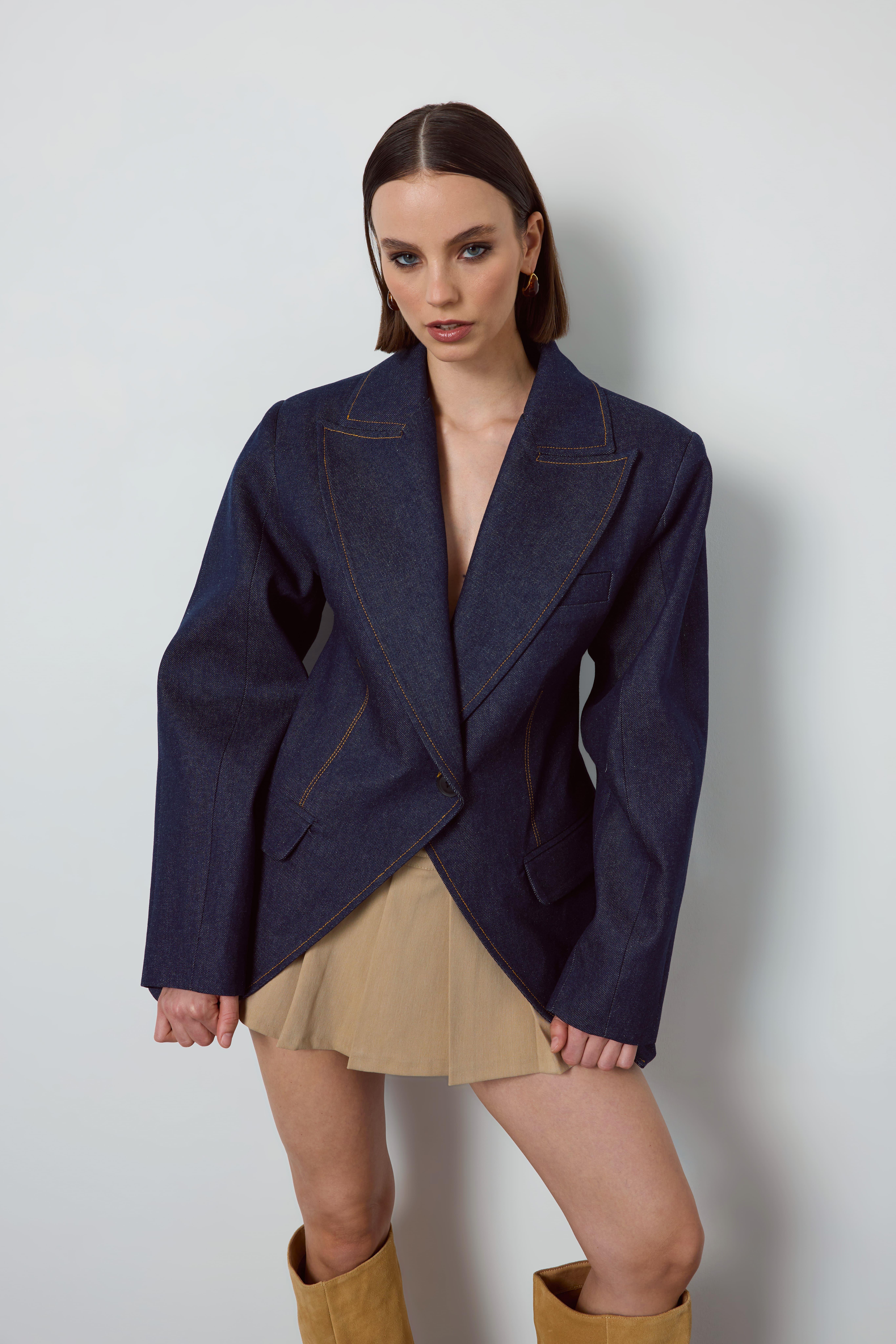 DENIM ÇİFT DÜĞME CEKET