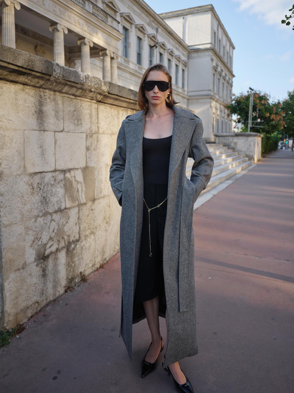 GRİ RV STUDİO DOUBLE MANŞET KABAN