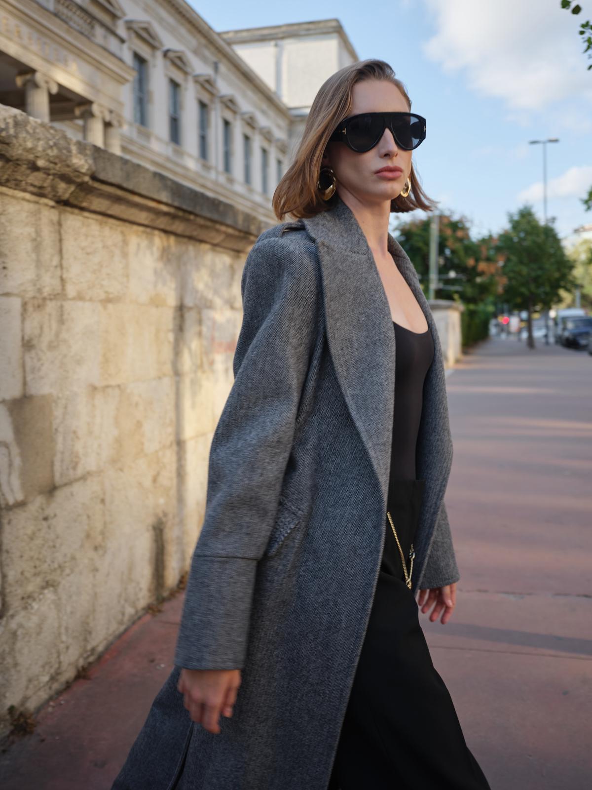 GRİ RV STUDİO DOUBLE MANŞET KABAN