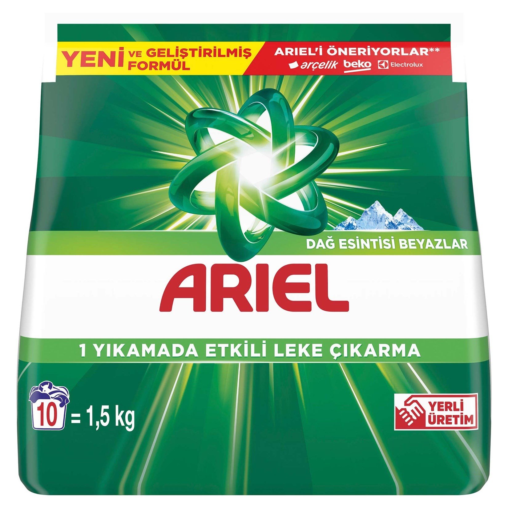 1,5KG ARİEL DAĞ ESİNTİSİ BEYAZLAR ÇAMAŞUR DETERJANI