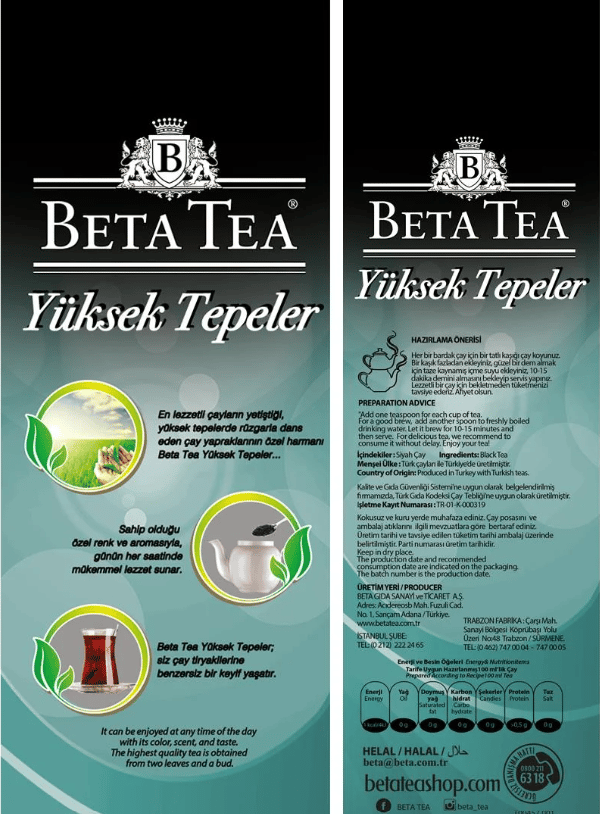 Beta Yüksek Tepeler Türk Çayı 1000 Gr
