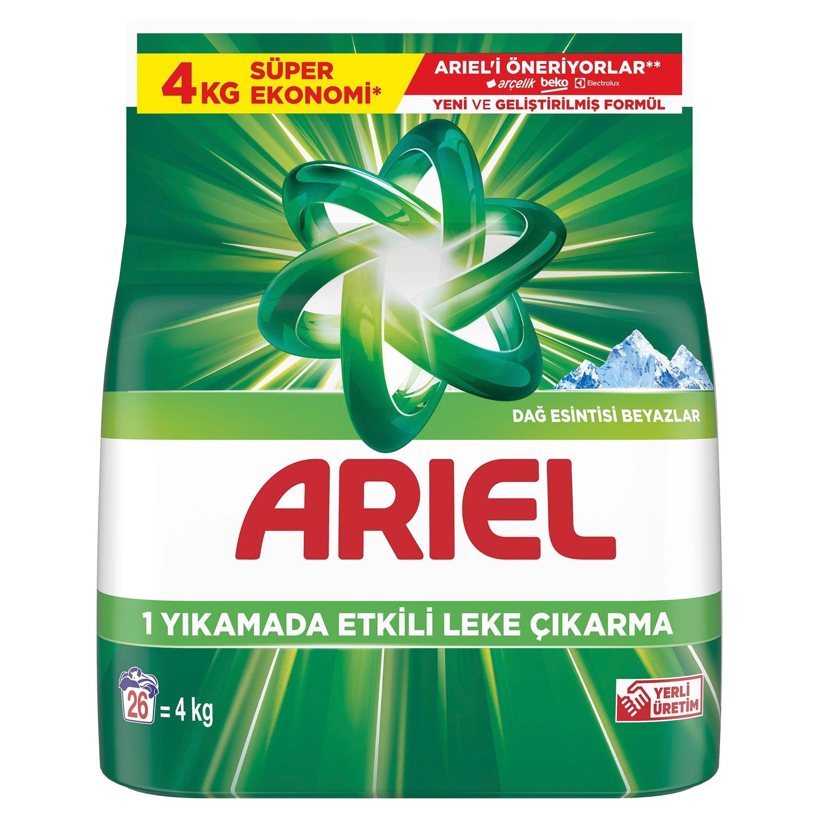 ÇAMAŞIR DETERJANI 4KG ARİEL DAĞ ESİNTİSİ BEYAZLAR 