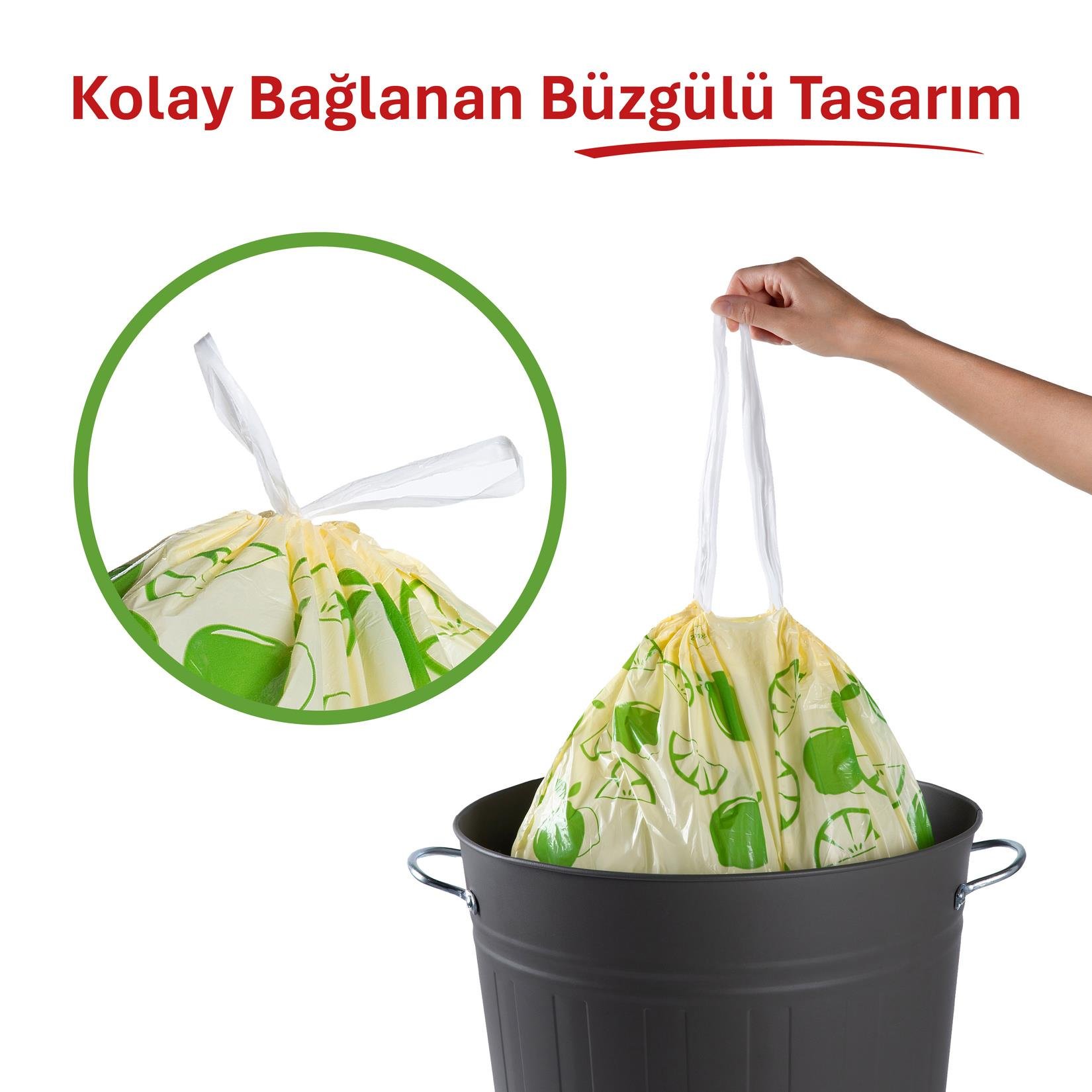 Koroplast Güçlü Büzgülü Çöp Torbası Limon Kokulu Orta