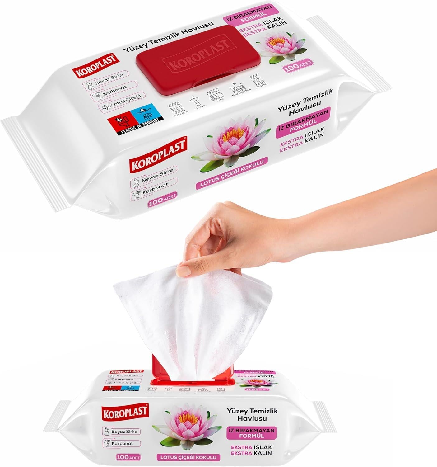 Koroplast Yüzey Temizleme Havlusu Lotus Çiçeği 100'lü
