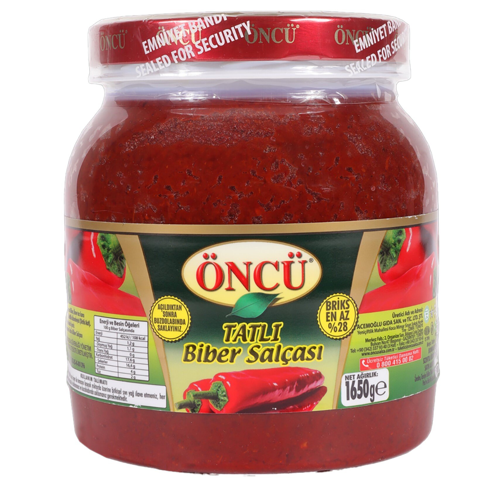 ÖNCÜ BİBER SALÇASI 1650 GR