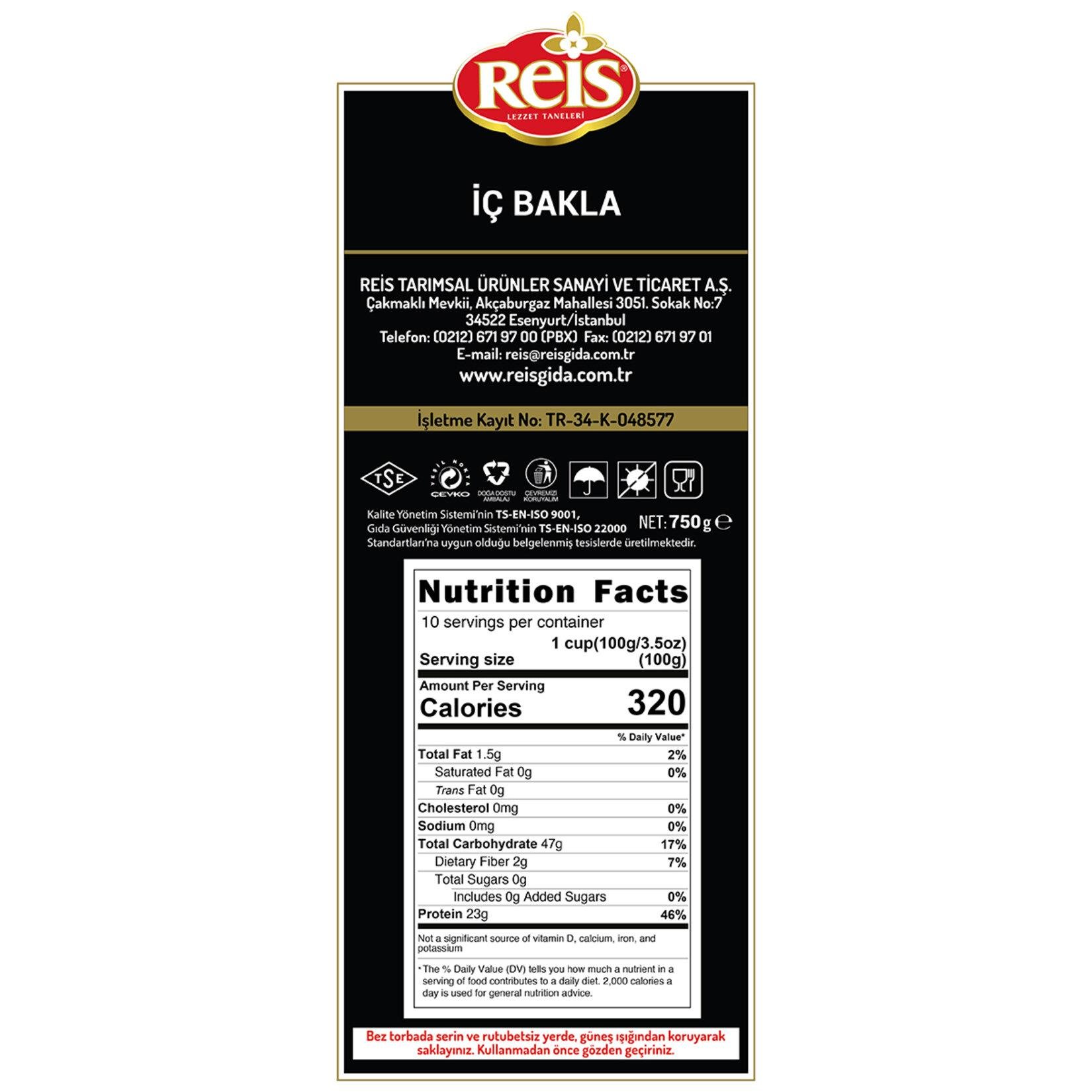 REİS İÇ BAKLA 1 KG