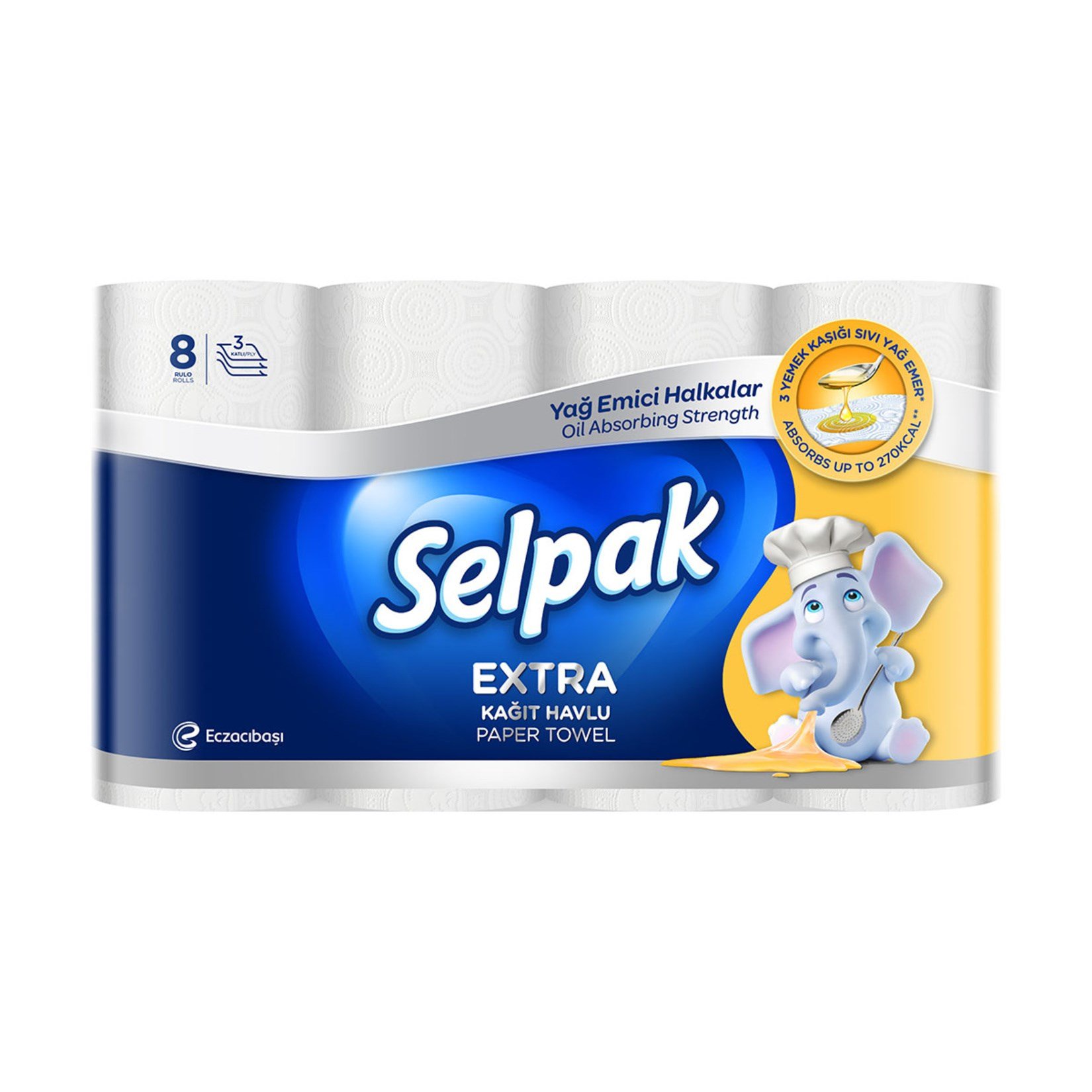 SELPAK EXTRA HAVLU 8Lİ YAĞ EMİCİ