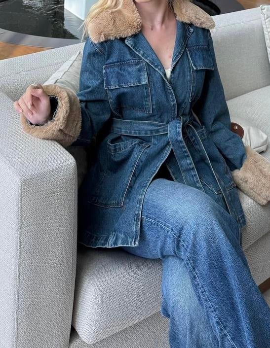 Kürklü Denim Ceket
