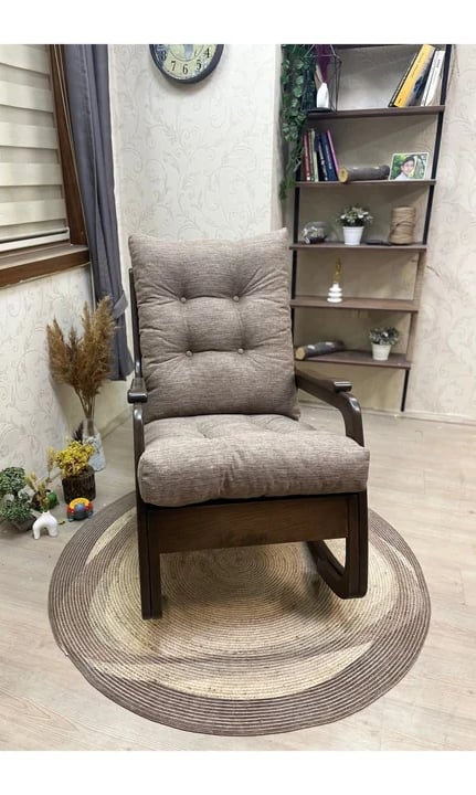 Kontes Keten Kumaş Sallanan Sandalye | Dinlenme Koltuğu | Kitap Okuma Koltuğu