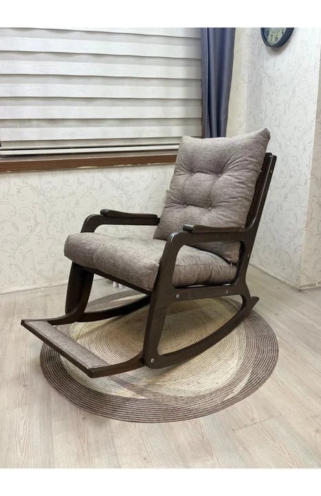 Kontes Keten Kumaş Sallanan Sandalye | Dinlenme Koltuğu | Kitap Okuma Koltuğu