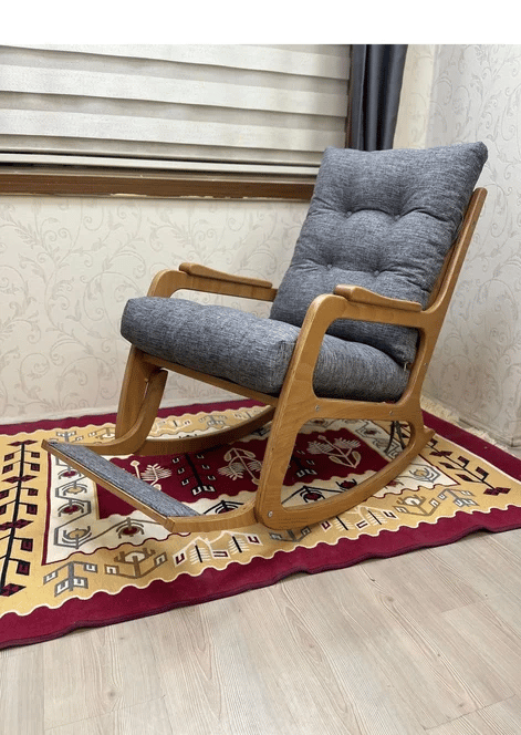 Kontes Keten Kumaş Sallanan Sandalye | Dinlenme Koltuğu | Kitap Okuma Koltuğu