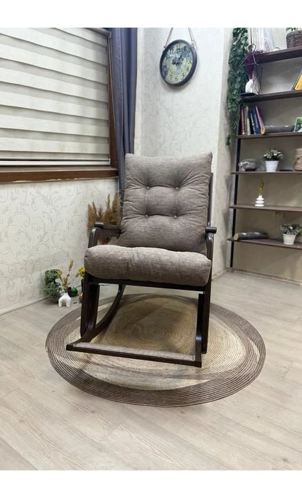 Kontes Keten Kumaş Sallanan Sandalye | Dinlenme Koltuğu | Kitap Okuma Koltuğu