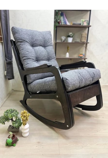 Kontes Keten Kumaş Sallanan Sandalye | Dinlenme Koltuğu | Kitap Okuma Koltuğu