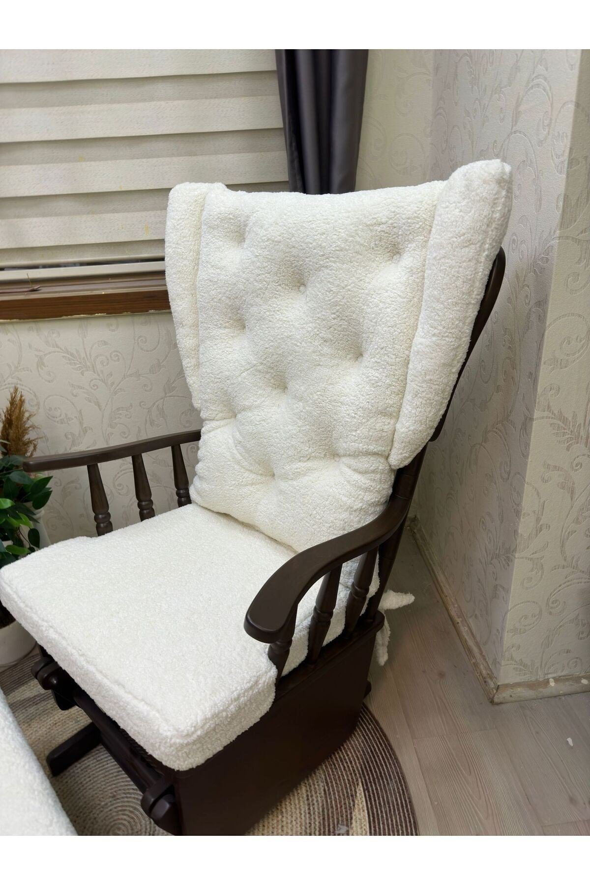 Mama Puflu Lake Teddy Krem Minderli Puflu Sallanan Sandalye Emzirme Koltuğu Babalar Günü Hediyesi