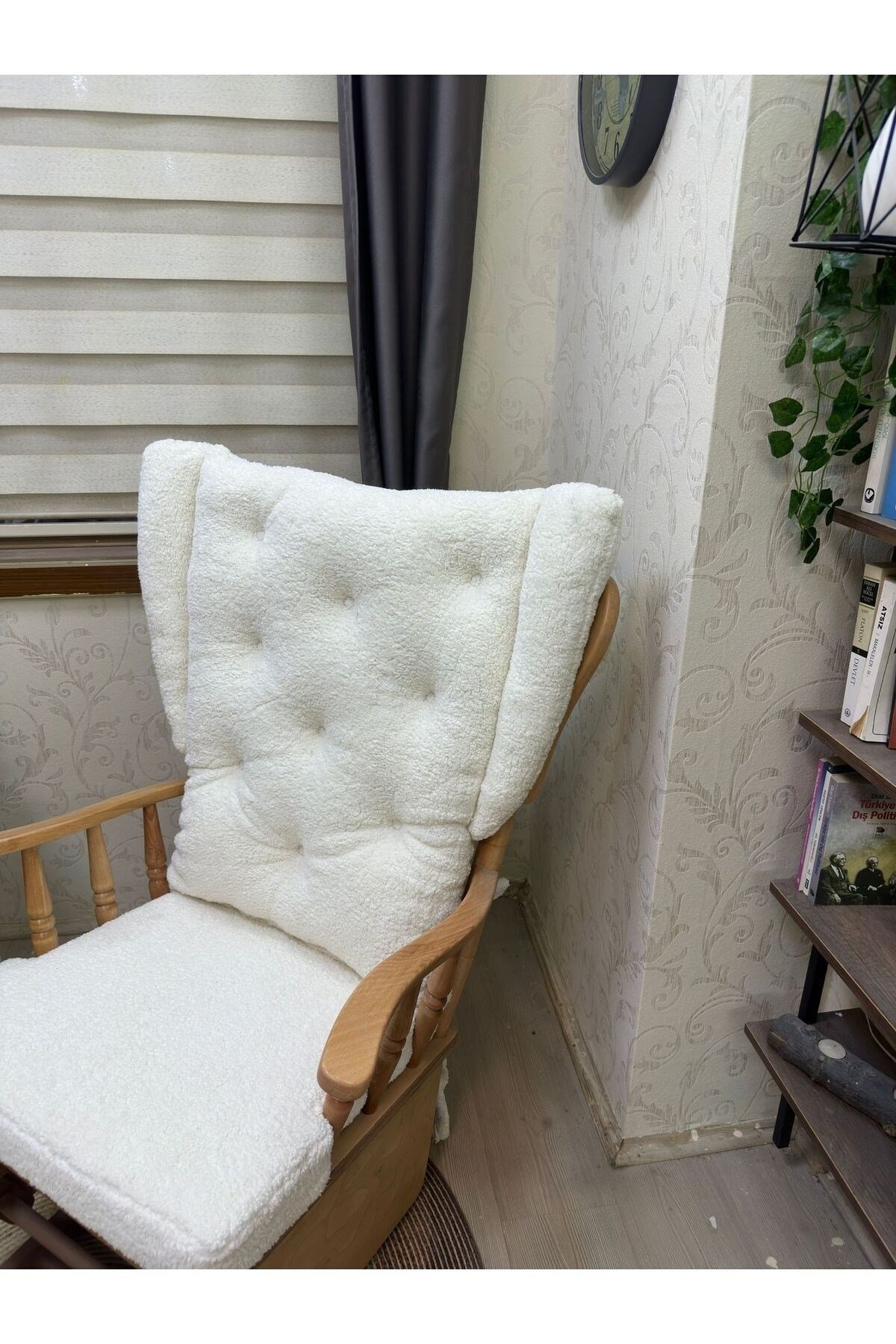 Mama Puflu Lake Teddy Krem Minderli Puflu Sallanan Sandalye Emzirme Koltuğu Babalar Günü Hediyesi