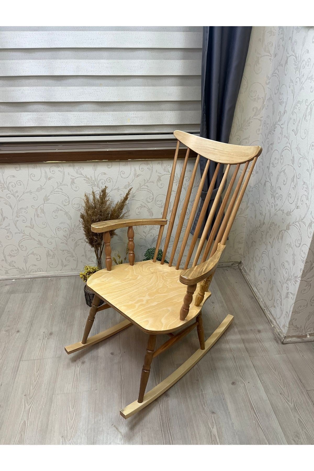 Teksas Açık Ceviz Sallanan Sandalye