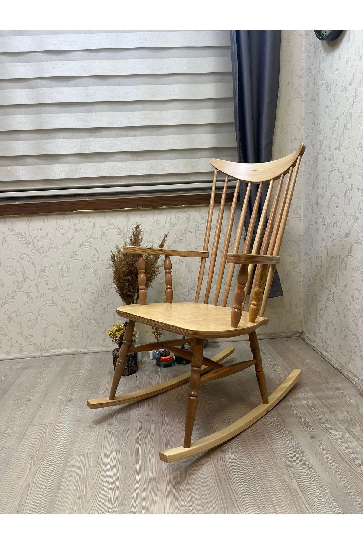 Teksas Açık Ceviz Sallanan Sandalye
