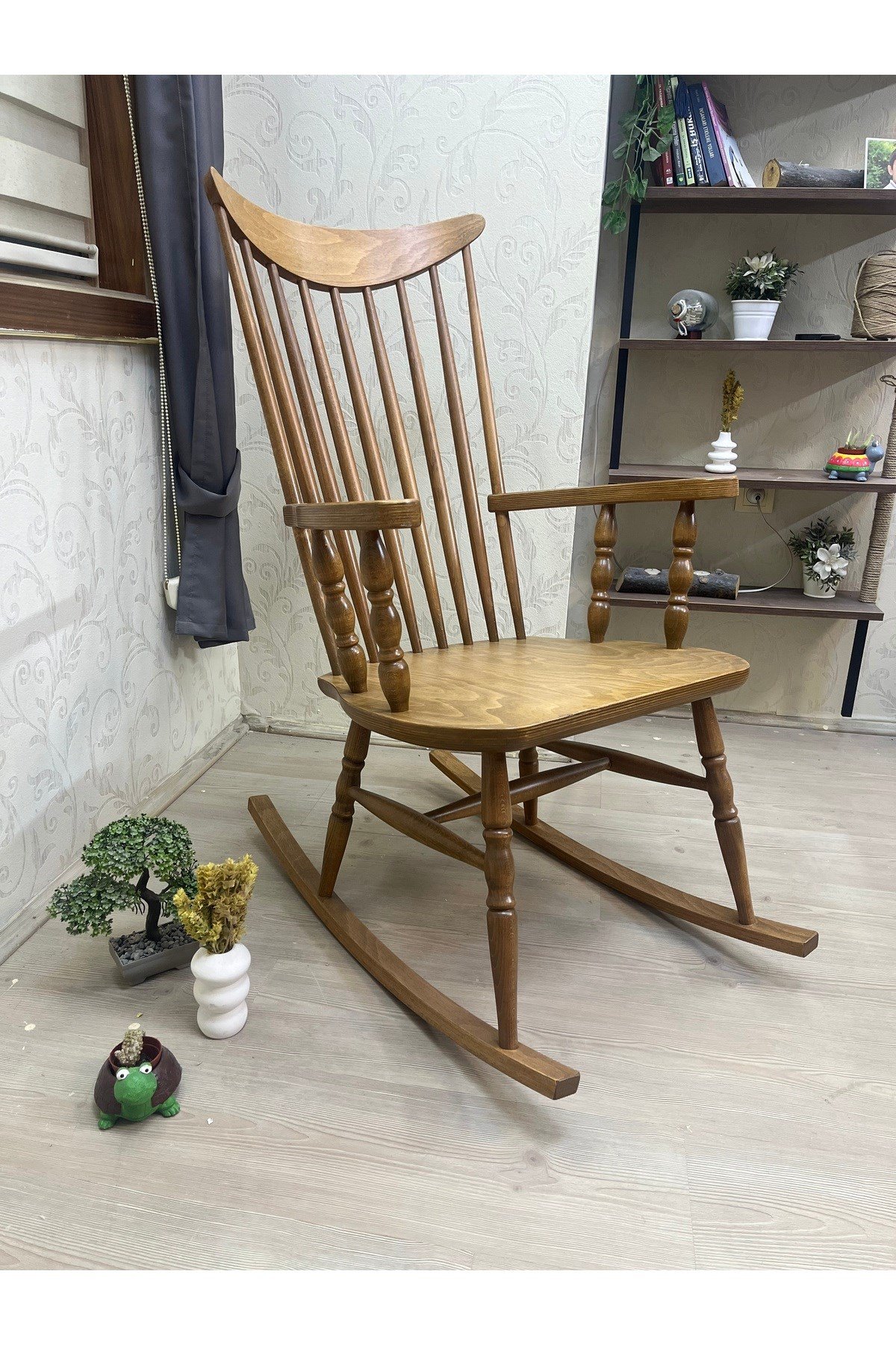 Teksas Açık Ceviz Sallanan Sandalye