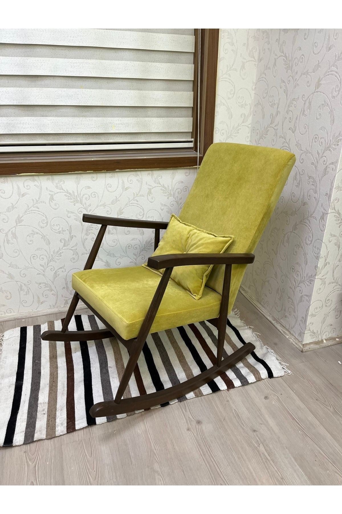Trend Ceviz Beta Yeşil Sallanan Sandalye Dinlenme Emzirme Baba Tv Okuma Koltuğu Berjer