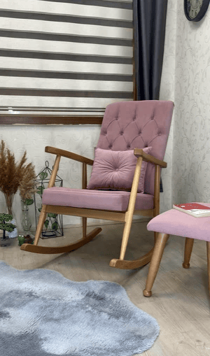 Trend Kapitoneli Naturel Sallanan Sandalye | TV Koltuğu | Dinlenme Koltuğu