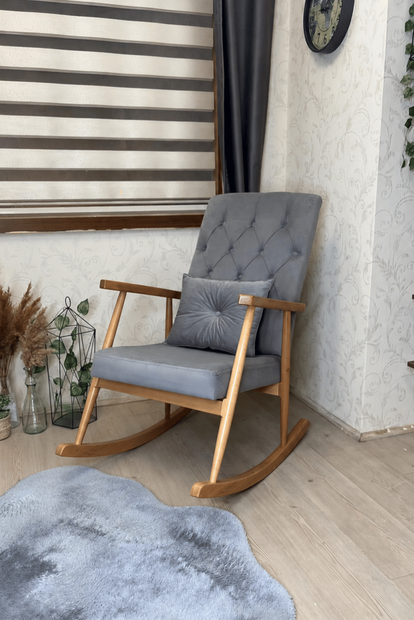 Trend Kapitoneli Naturel Sallanan Sandalye | TV Koltuğu | Dinlenme Koltuğu