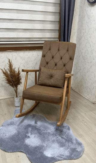 Trend Kapitoneli Naturel Sallanan Sandalye | TV Koltuğu | Dinlenme Koltuğu