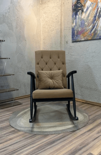 Trend Kapitoneli Naturel Sallanan Sandalye | TV Koltuğu | Dinlenme Koltuğu