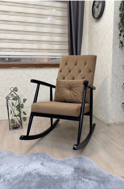 Trend Kapitoneli Naturel Sallanan Sandalye | TV Koltuğu | Dinlenme Koltuğu