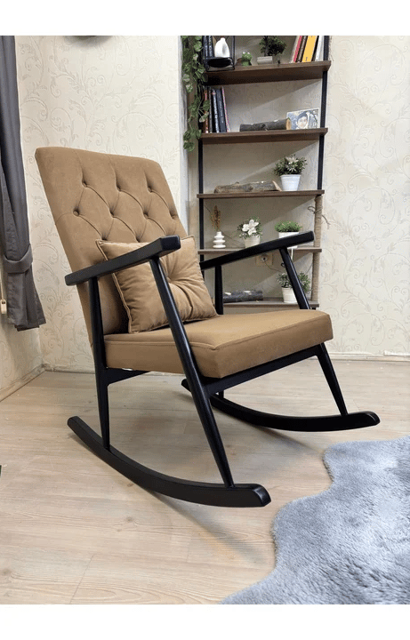 Trend Kapitoneli Naturel Sallanan Sandalye | TV Koltuğu | Dinlenme Koltuğu
