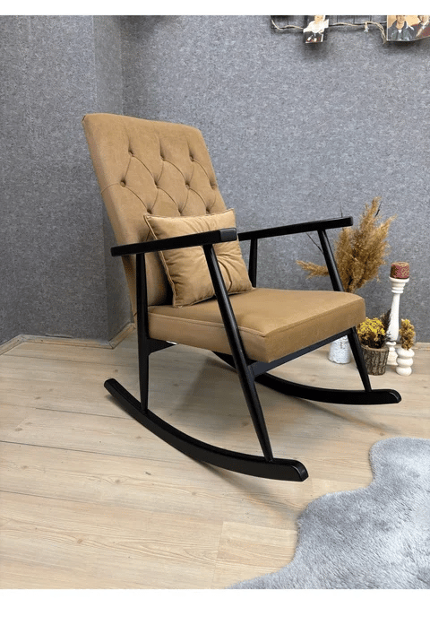 Trend Kapitoneli Naturel Sallanan Sandalye | TV Koltuğu | Dinlenme Koltuğu