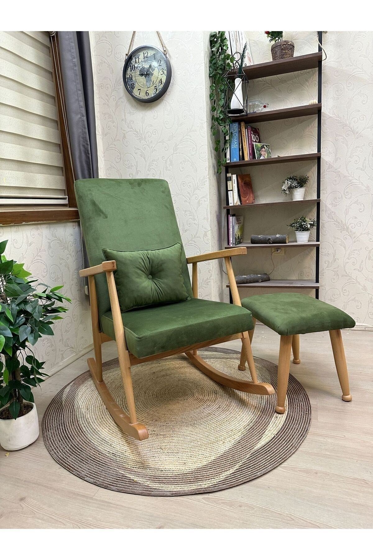 Trend Naturel Beta Yeşil Sallanan Sandalye Dinlenme Emzirme Baba Tv Okuma Koltuğu Berjer