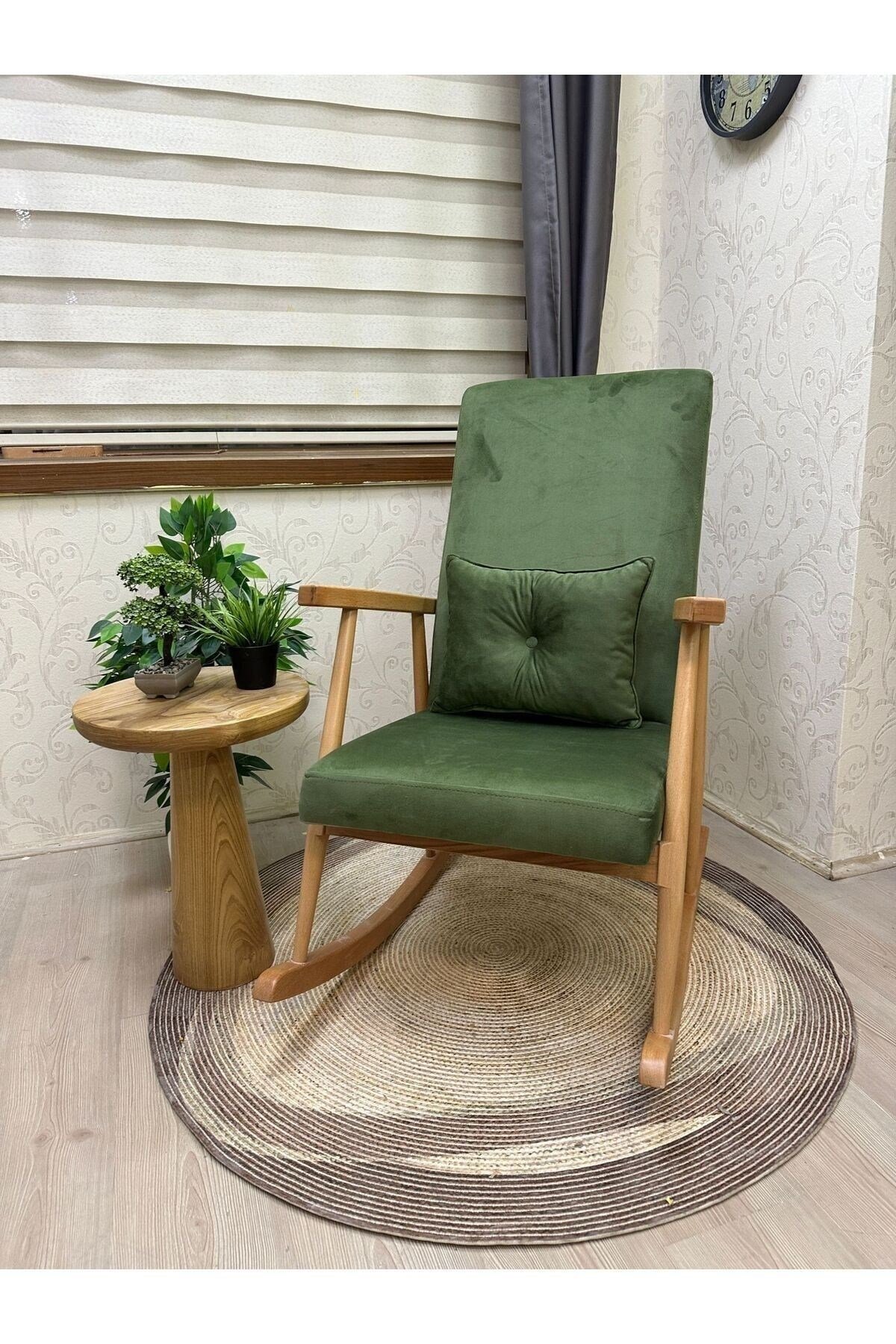 Trend Naturel Beta Yeşil Sallanan Sandalye Dinlenme Emzirme Baba Tv Okuma Koltuğu Berjer