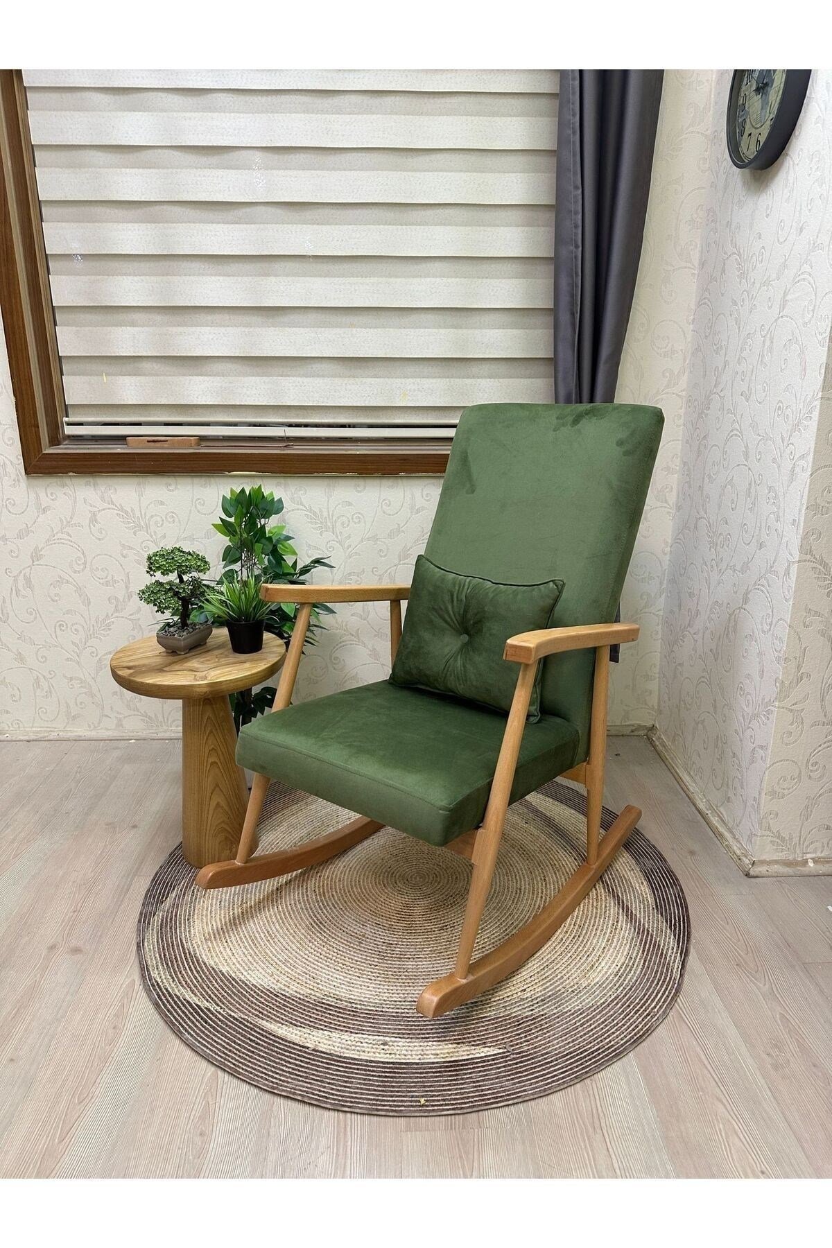 Trend Naturel Beta Yeşil Sallanan Sandalye Dinlenme Emzirme Baba Tv Okuma Koltuğu Berjer