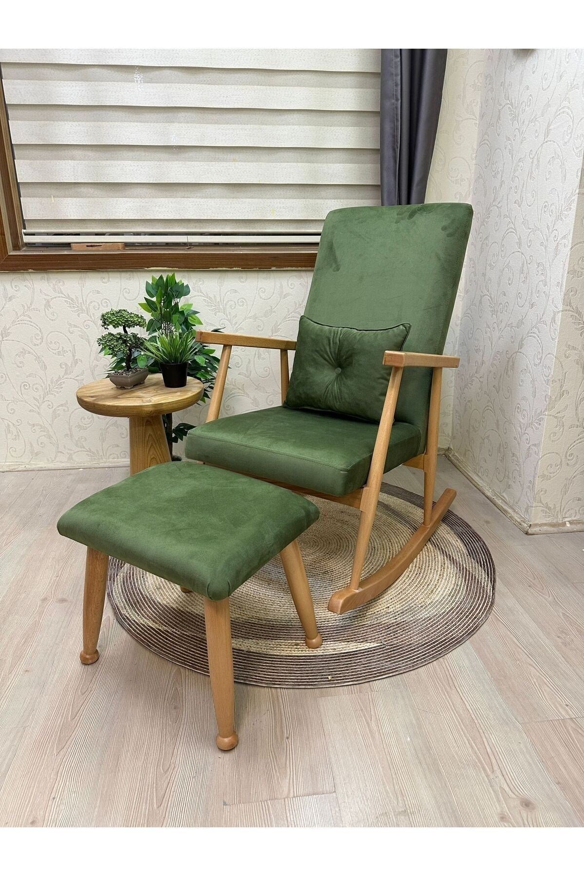Trend Naturel Beta Yeşil Sallanan Sandalye Dinlenme Emzirme Baba Tv Okuma Koltuğu Berjer
